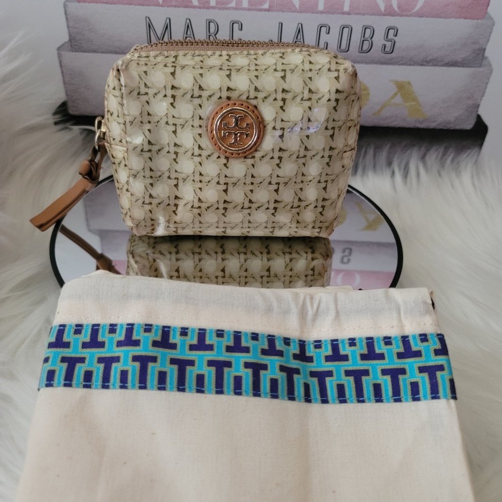 Authentic Tory Burch Zippered Pouch w/ Dust Bag